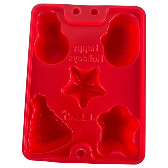 Vintage 1997 JELL-O Jello Jigglers Molds Christmas Shapes Set of 2 Green &amp; R - Picture 5 of 8